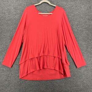 Soft Surroundings Blouse Top Womens L Tunic V-Neck Layered Hippie Lagenlook